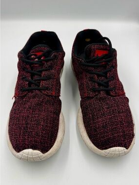 LA Gear Black Red Knit Lace Up Sneakers Athletic Casual Shoes